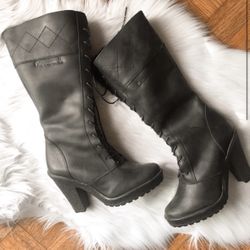 Bearpaw Black Heeled Boots 7