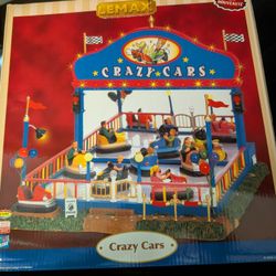 Lemax Carnival Crazy Car Kiddie Cruise Ticket Booth Amusement Park 