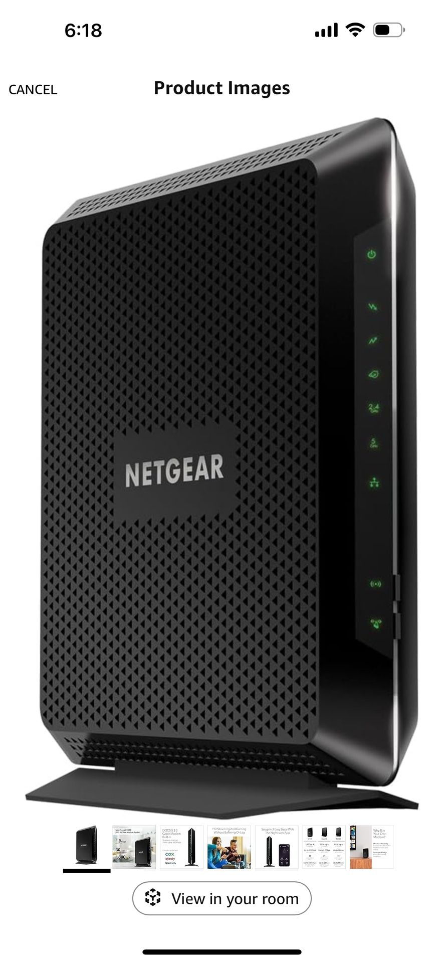 NETGEAR Nighthawk Modem Router Combo C7000-Compatible with Cable Providers Including Xfinity by Comcast, Spectrum, Cox,Plans Up to 800Mbps | AC1900 Wi