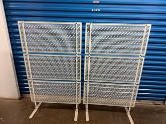 Pair Freestanding Metal Outdoor Privacy Fence Screen Panels
