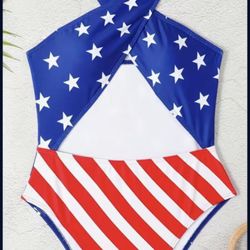 AMERICAN FLAG STARS AND STRIPES 4TH OF JULY BATHING SUIT