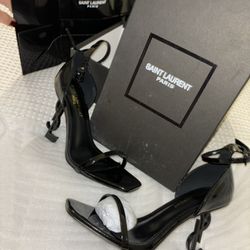 Black YLS stiletto heels sandals luxurys