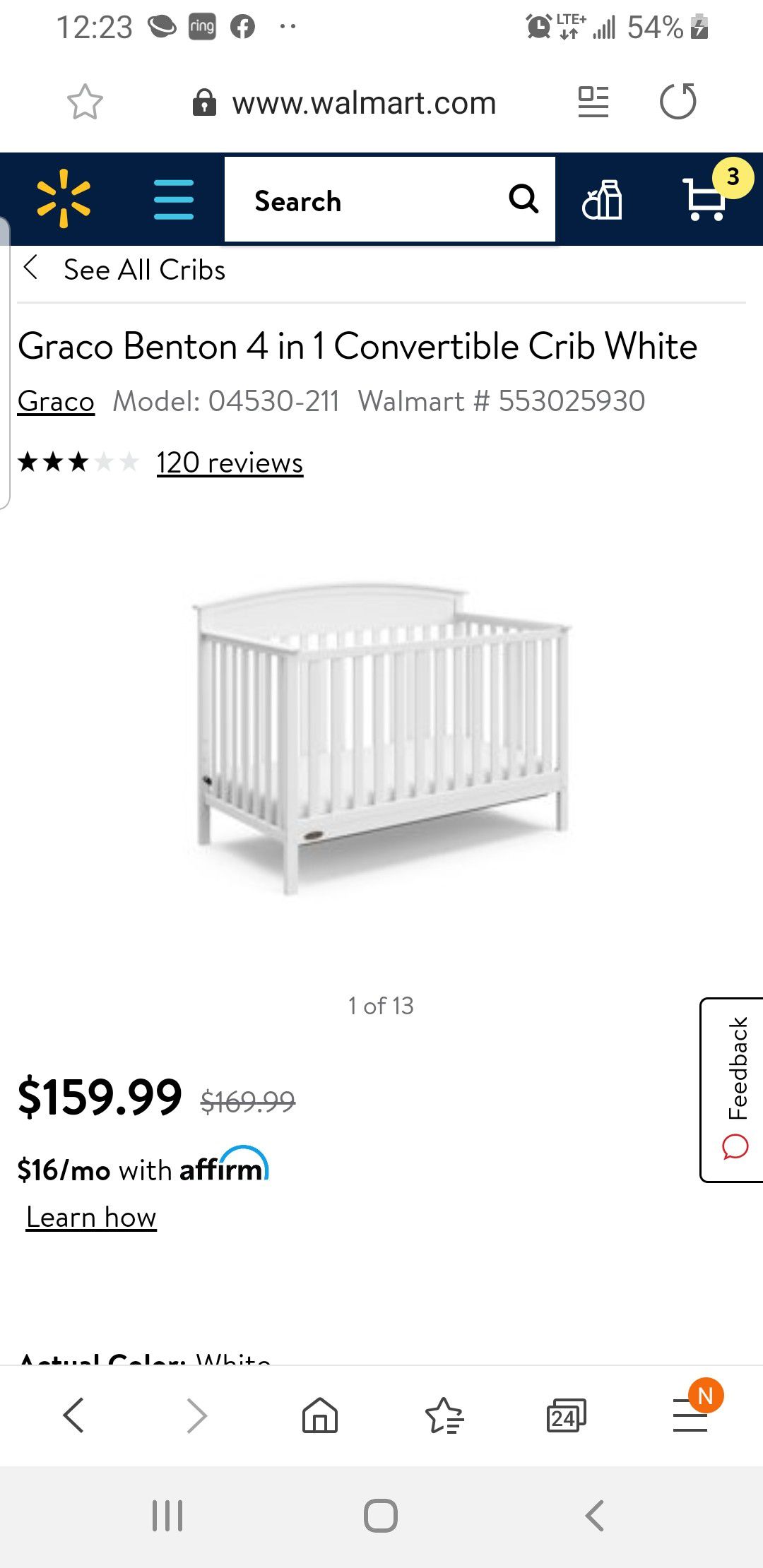 Graco crib and changing table