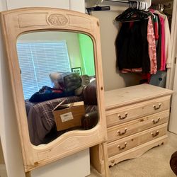 Girls Bedroom Set.  White Washed Wood By Basset Furniture.