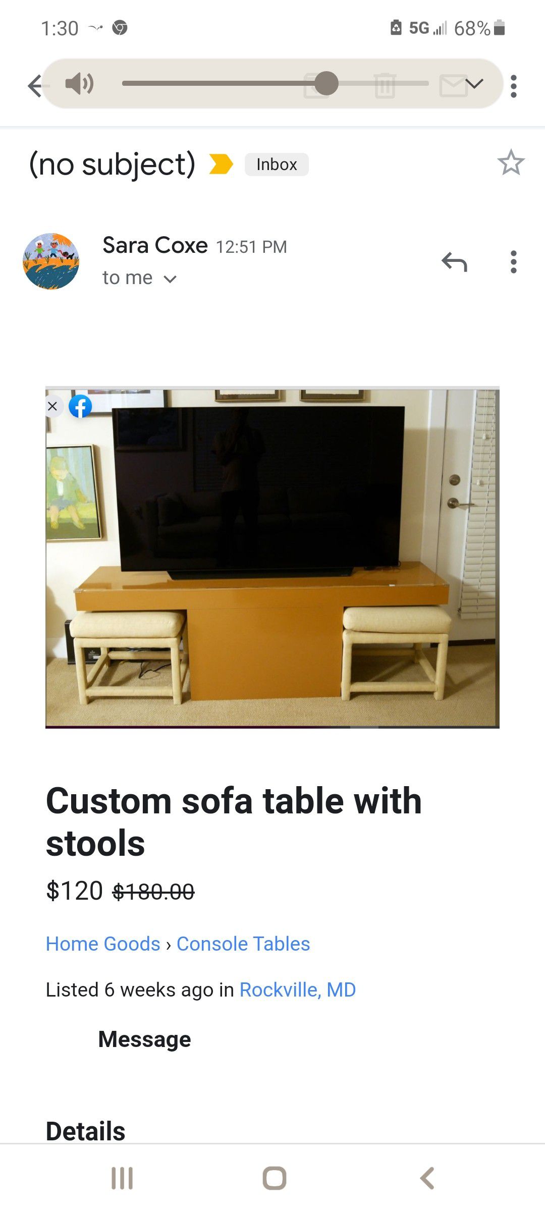 Console Table and Stools