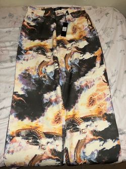 Nova Men Snake Print Wide Leg Pants