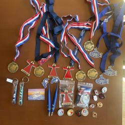 HUGE LOT OF ROYAL CARIBBEAN CARNIVAL COLLECTIBLES ALL LIKE  NEW PENS MEDALS KEYCHAINS PINS MAGNET