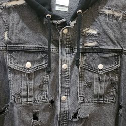 ZARA HOODIES BLACK DENIM