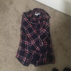 Small Blue White And Red Plaid Flannel 