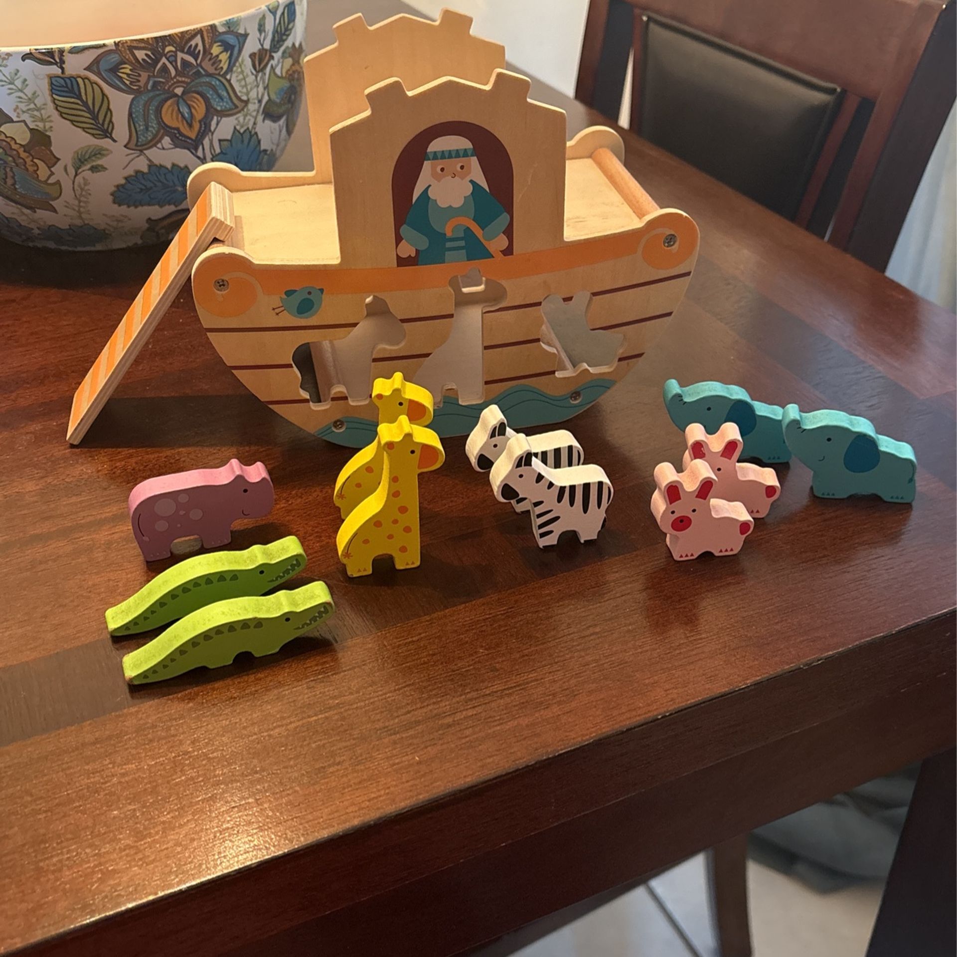 Noah’s ark Montessori shape sorter and animals