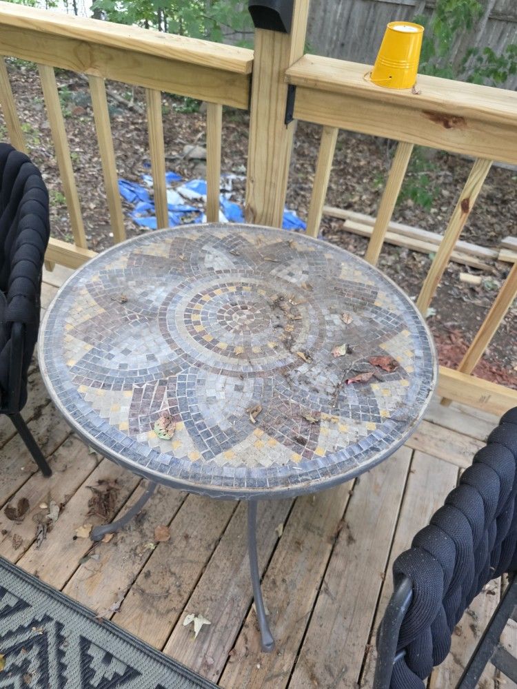 Patio Bistro Set 2 Chairs And Table Iron