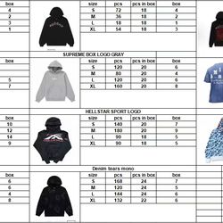 Sp5der,essentials, Bape,hellstar