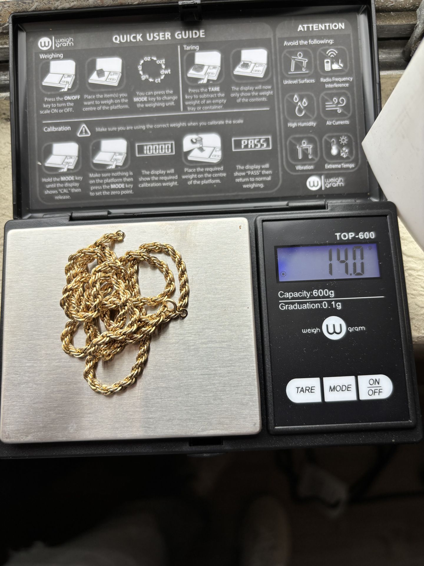 14k Gold Rope Chain