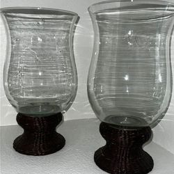 Glass Candle Vases Set Of Two 