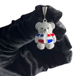 SS925 Dominican Teddy Bear Pendant (Pendant Only)
