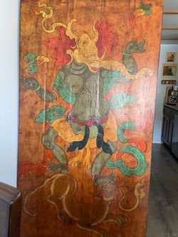 Vintage Ganesh wood panel
