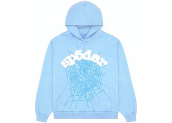 Sky Blue Sp5der Web Hoodie Size Small