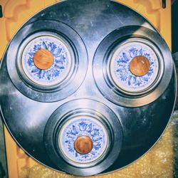 Rare Find! Vintage Mid Century Modern B W Buenilum Ceramic Aluminum Food Warmer