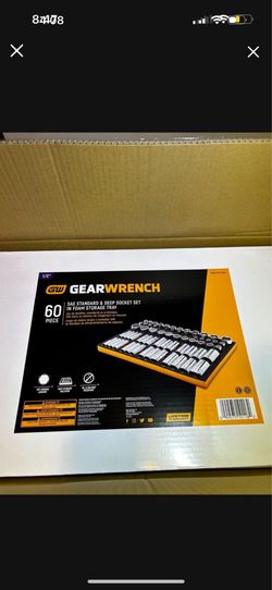 GW GEARWRENCH 60 PIECE SAE STANDARD & DEEP SOCKET SET IN FOAM STORAGE TRAY