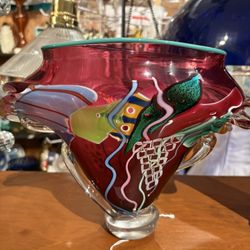 Beautiful Hand Blown Vase By Peter Ridabock 