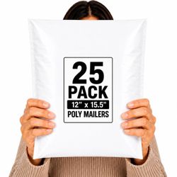 POLY MAILERS 12X15.5 WHITE SELF SEAL SHIPPING BAGS 5/10/15/25/100+ PACKS