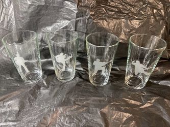 Elvis Presley Etched Image Pint Glass Set Of 4