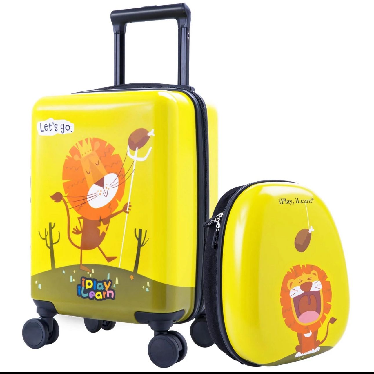 Kids Lion Luggage Set Carry on Suitcase with Backpack