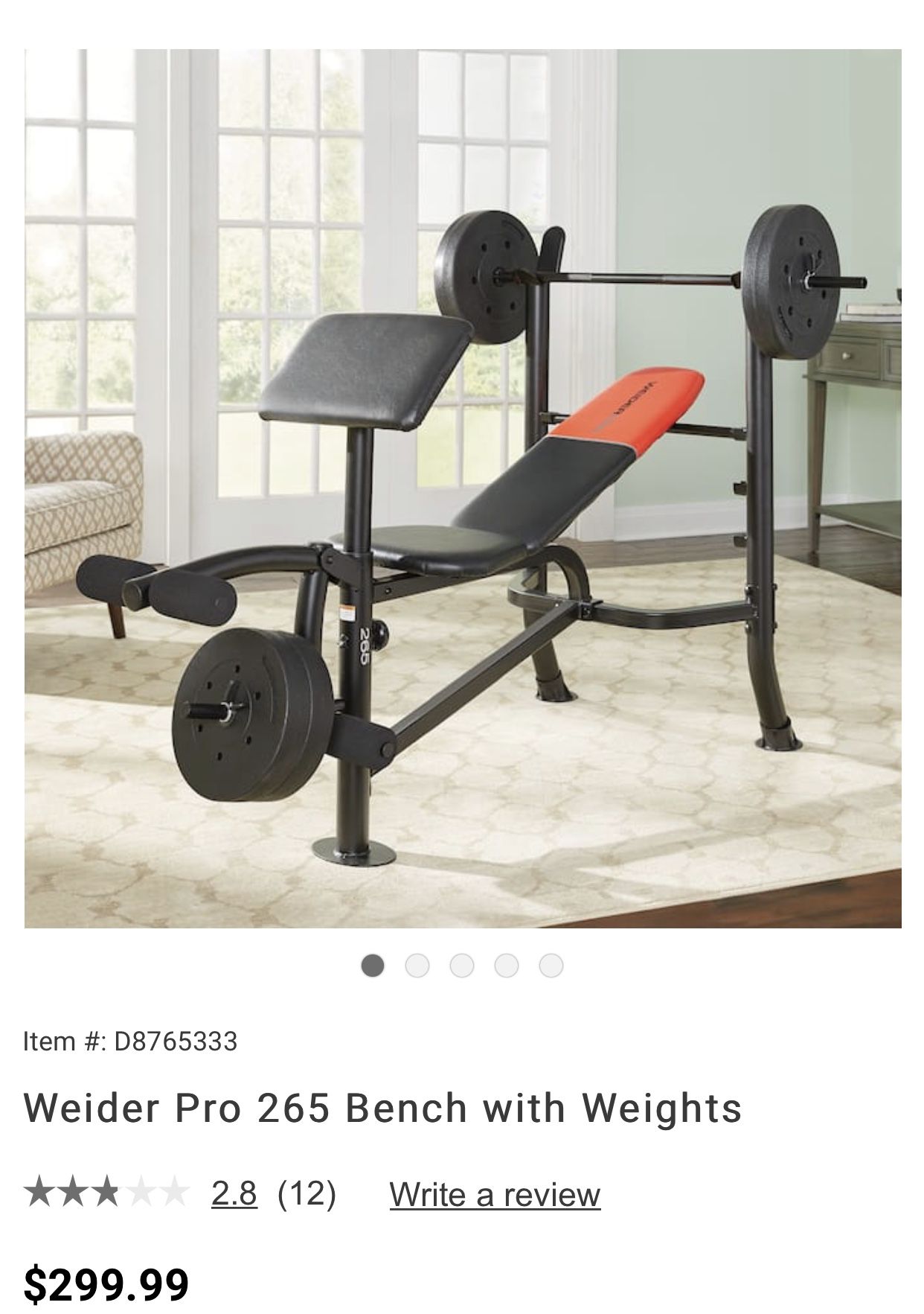 Weider Pro Bench Press w/ Weights