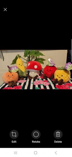 Pickle and plush fruit and vegetable toys from the Jellycat Amuseables