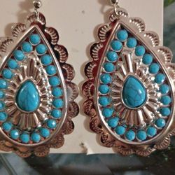 New Beautiful Bohemian Slimated Turquoise Earrings Mpu Serious Buyers Don't Deliver Cash Only 