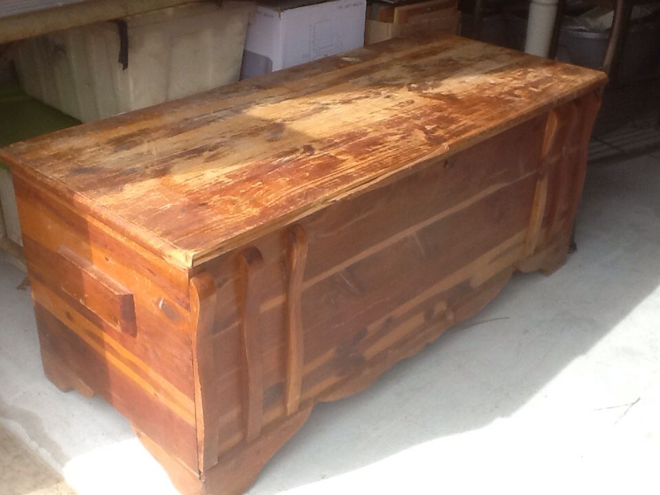 Vintage cedar chest with inside shelf