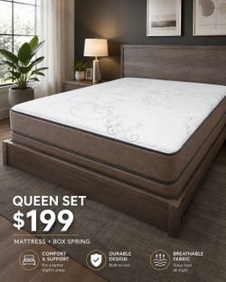 Queen set $199 ** Mattress And Box Spring