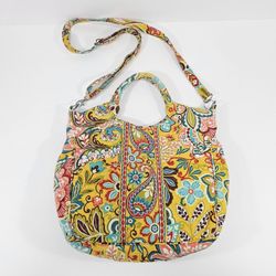 VERA BRADLEY Two Way Tote Hand Bag Purse in PROVENCAL Yellow Floral Cotton  