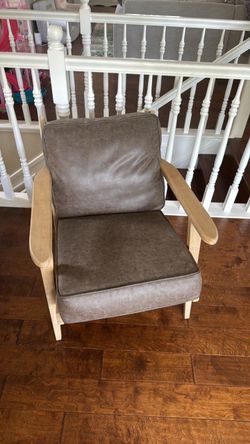 Faux leather arm chair