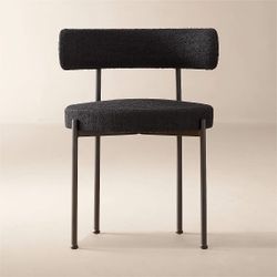 CB2 Inesse Black Boucle Dining Chair
