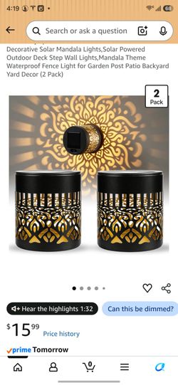 Solar Mandala Outdoor Lanterns 4 Pack