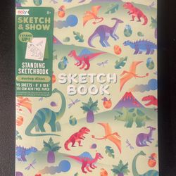 OOLY Sketch and Show Standing Sketchbook with 45 Large 10.5 x 8" Pages Dinosaurs