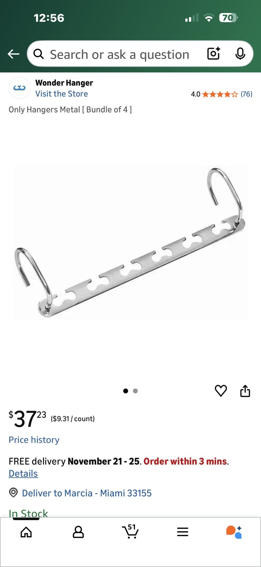 Metal Chrome wonder Hangers For Space Saving In Your Closet