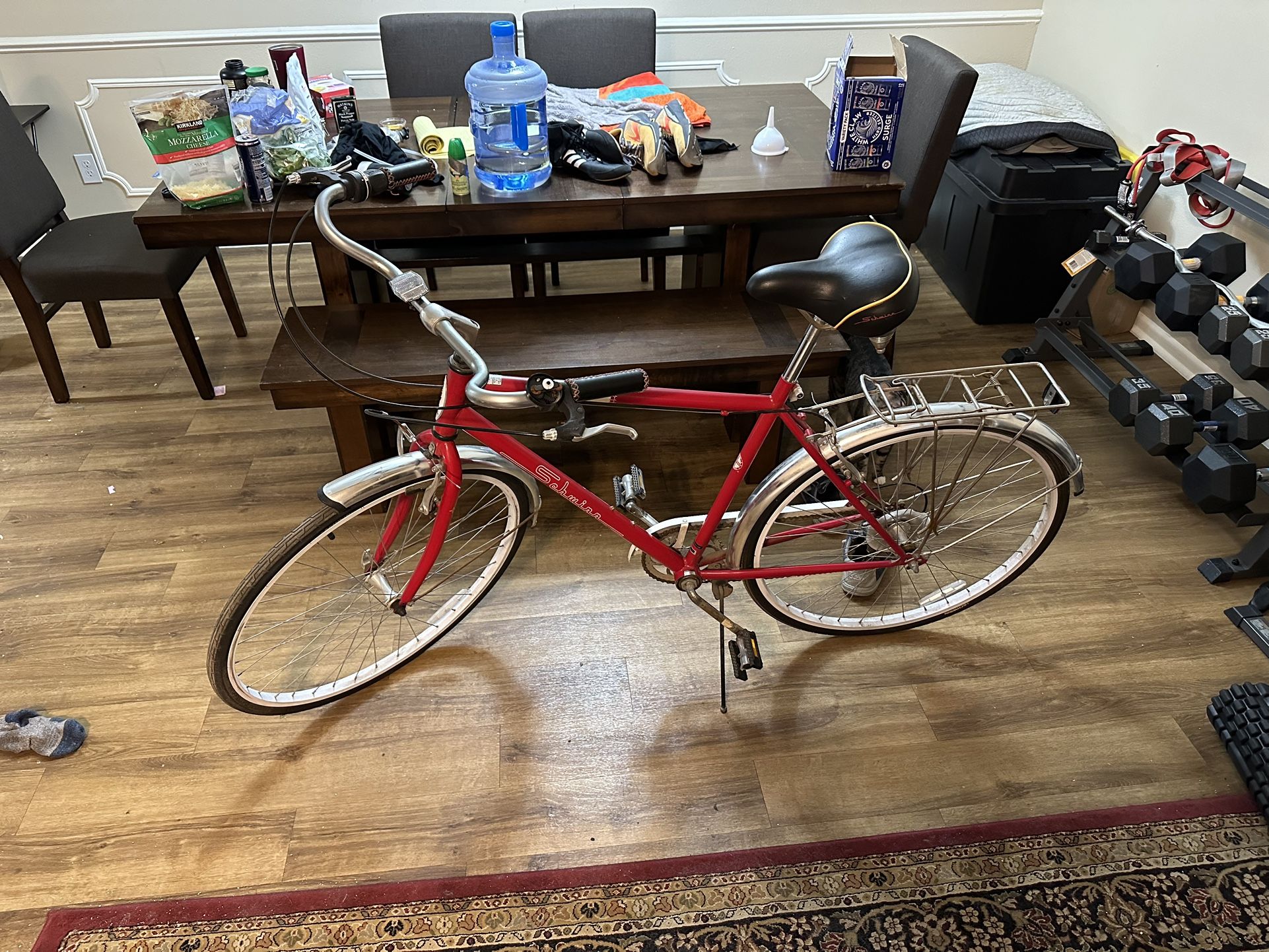 Schwinn Admiral Mens Vintage Road City Bike 7 Cycle Bicycle Speed Red