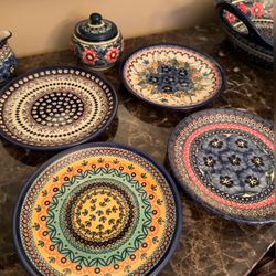 Unikat Handmade Polish Pottery (6 Pieces) 