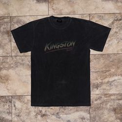 Stussy Kingston Jamaica Pigment Dyed Black Tee Size Small