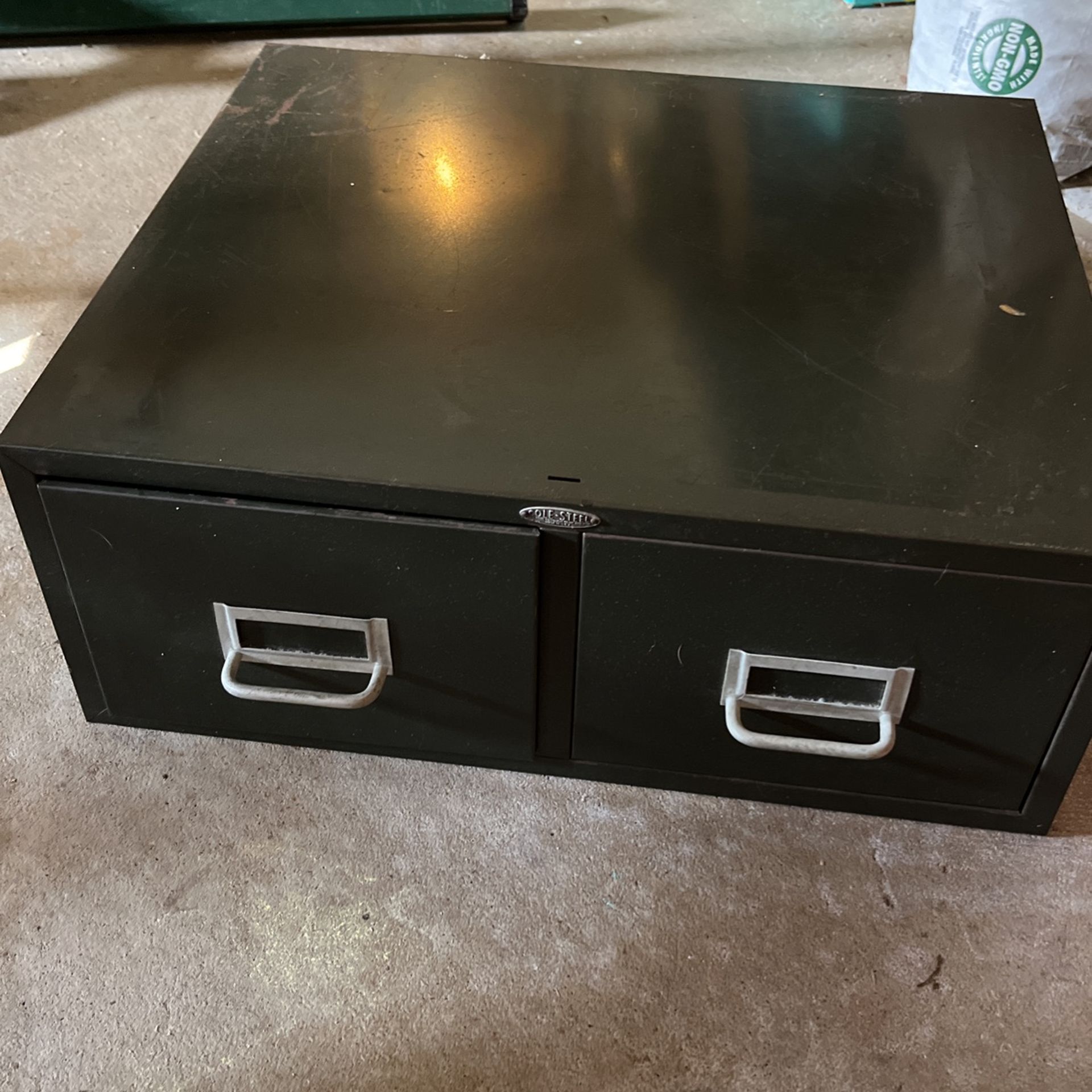 Vintage Antique Green Cole Steel Storage Cabinet File Cabinet