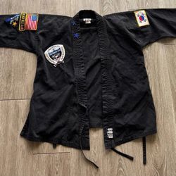 Bold Look Taekwondo Uniform Black Gi Set Kids Size 1 Jacket Pants