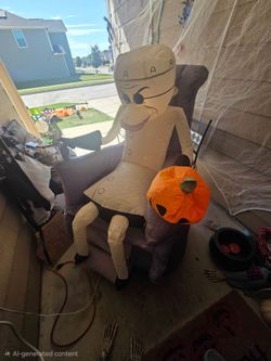 Gemmy 5.5-ft Lighted Disney The Nightmare Before Christmas Dr. Finkelstein 5.5 ft. Inflatable pre owned condition
Blows up but not to 100% strong blo