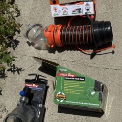 RV Reverse Sewer Flush  Valve &  Flexible Drain Hose Adapter