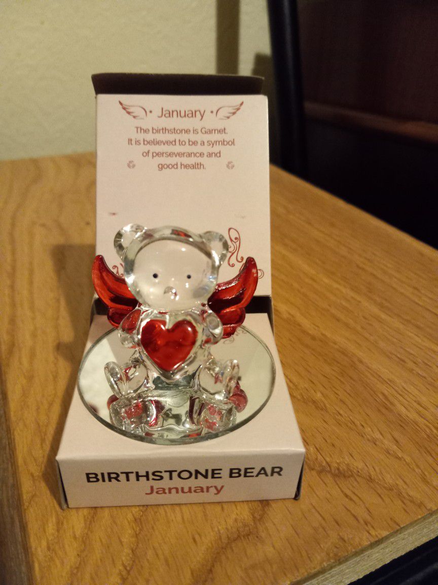 January Birthstone Bear Figurine