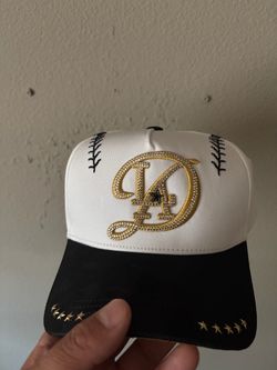 LA Snapback Hat with Rhinestone Logo
