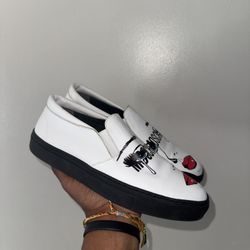 Women’s Moschino Face Leather Loafers 