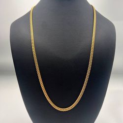 Brand New 10k yellow gold Cuban necklace chain 24" bracelet 4mm wide