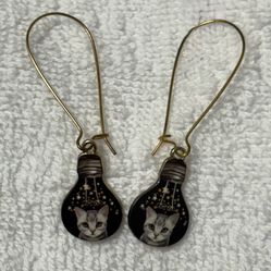 CUTE KITTY EARRINGS Long Kidney earring